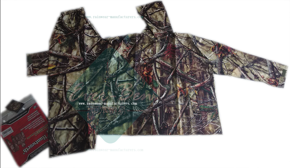 Camouflage PVC rain jacket and pants set